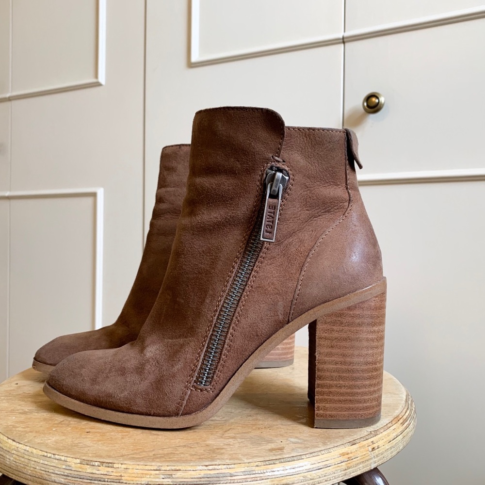 1 STATE Brown leather booties